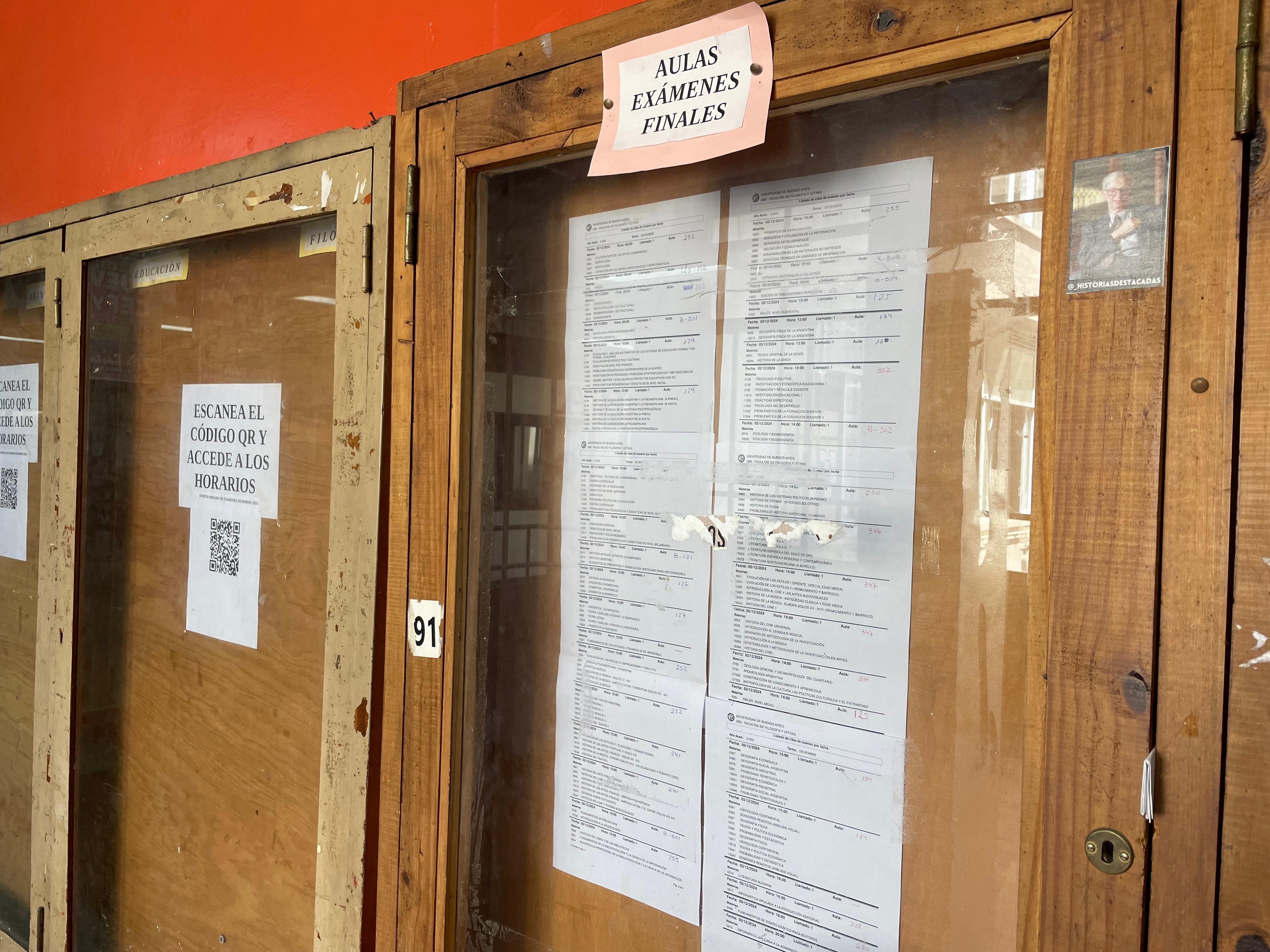 Cartelera de la facultad