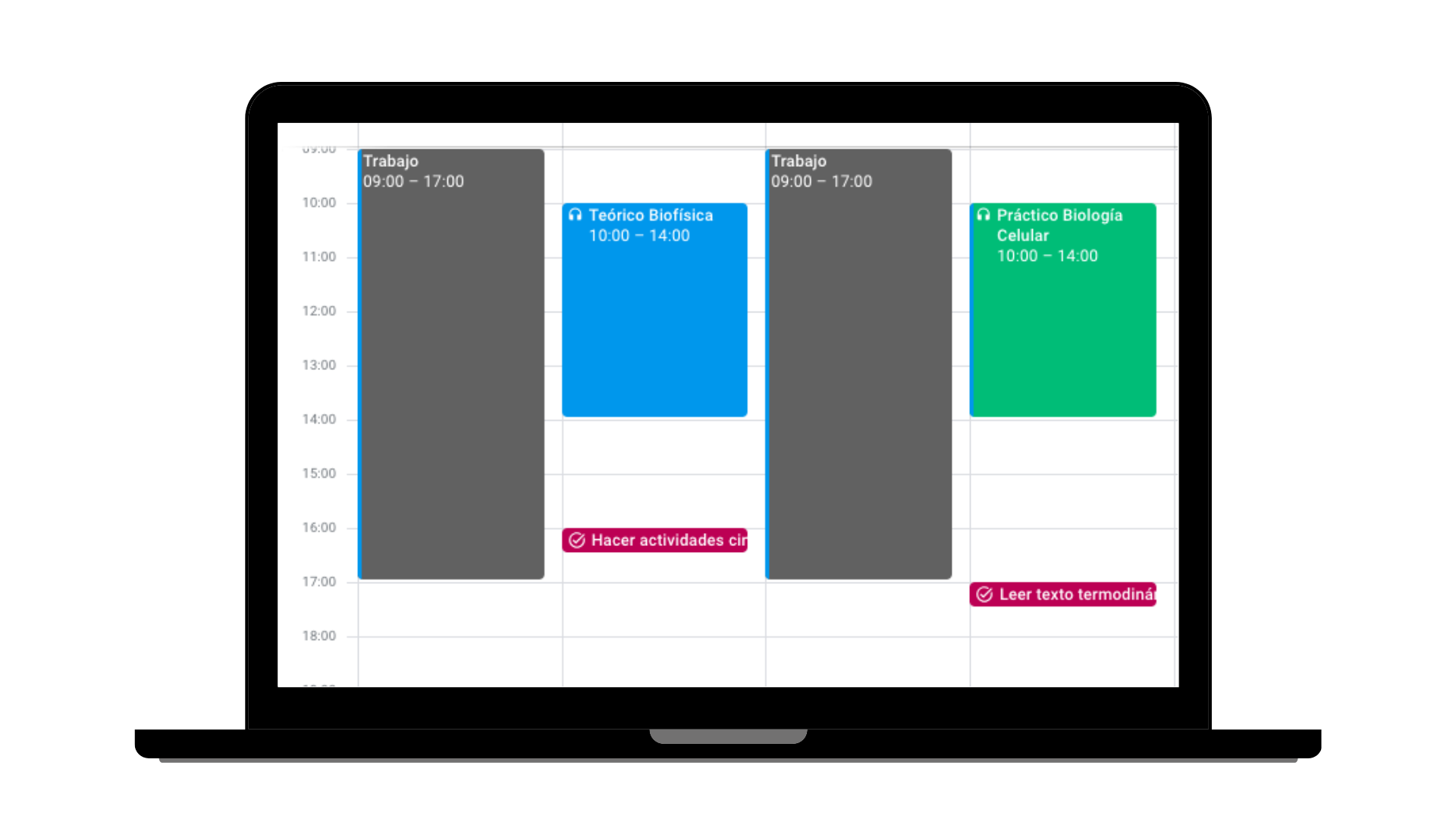 Calendario en Google Calendar
