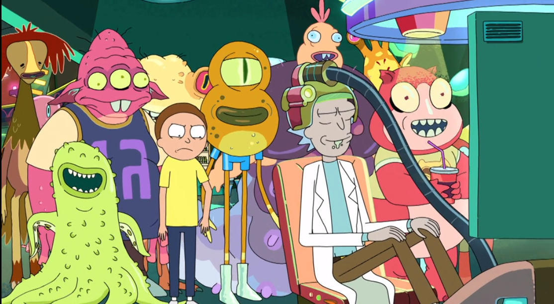 Rick jugando Roy y superando el puntaje de Morty